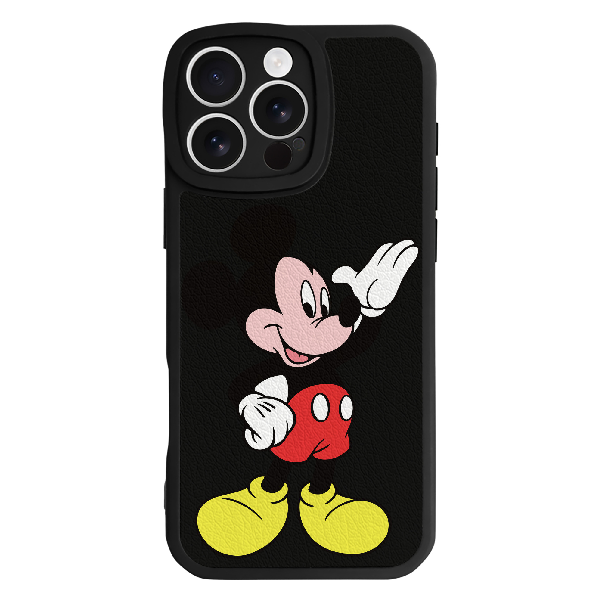 （画像用） ミッキーマウス Mickey Mouse 【iPhone 16シリーズ対応】シリコンスマホケース（レザー調） 材質：シリコン